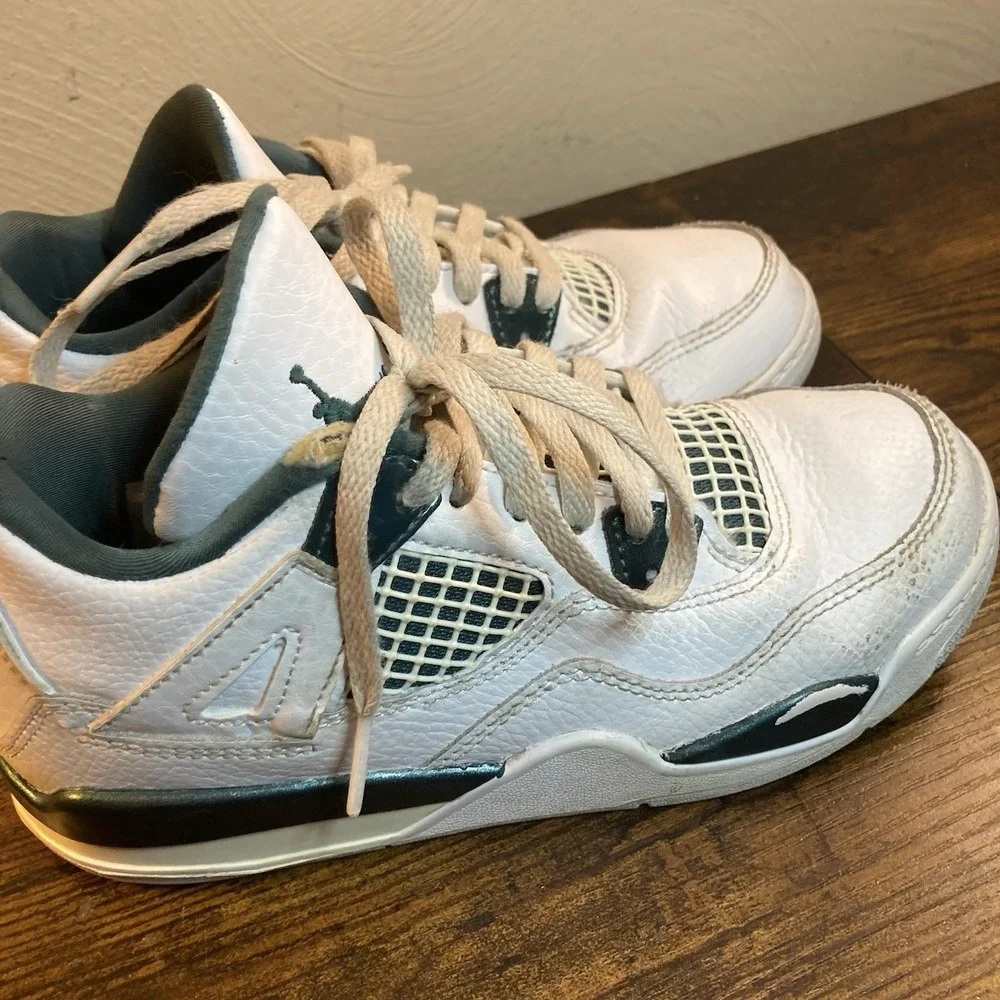 Air‎ Jordan 4 Retro Oxidized Green GS 1Y White BQ7669-103 Youth Sneakers
